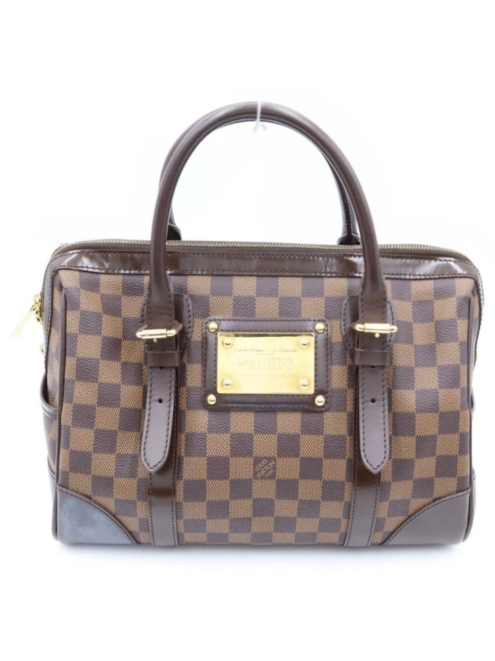 Louis Vuitton Damier Berkeley Leather Hand Boston Bag Brown